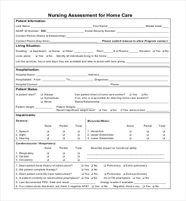 Initial nursing assessment pdf